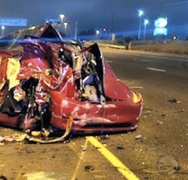 Tesla Model 3 Destroyed After Hitting Concrete Barrier, Driver Lucky To Survive